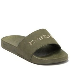 Bebe Fiyera Pool Slide Sandals Army Green